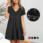 V-neck Polka-dot Dress