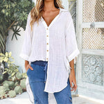 Lace-Up Button-Up Shirt