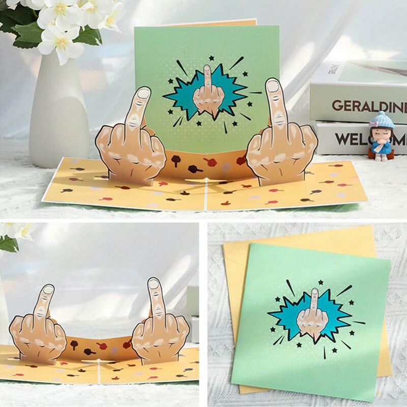 3D Funny Middle Finger Card