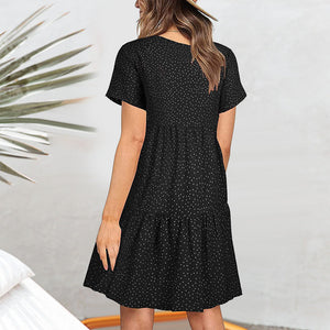 V-neck Polka-dot Dress