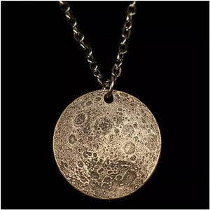 Silver Full Moon Necklace Charm