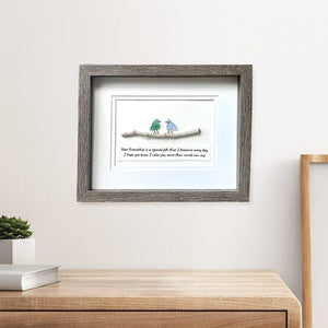 Friendship gift with sea glass birds