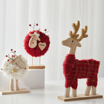 Christmas Wood Felt Reindeer Elk Tree Decorations