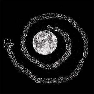 Silver Full Moon Necklace Charm