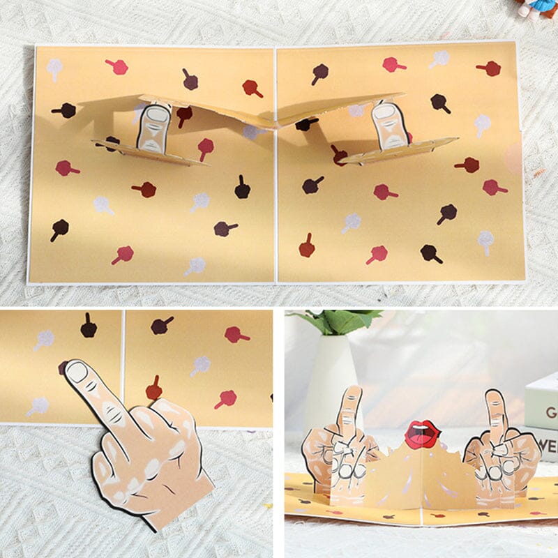 3D Funny Middle Finger Card