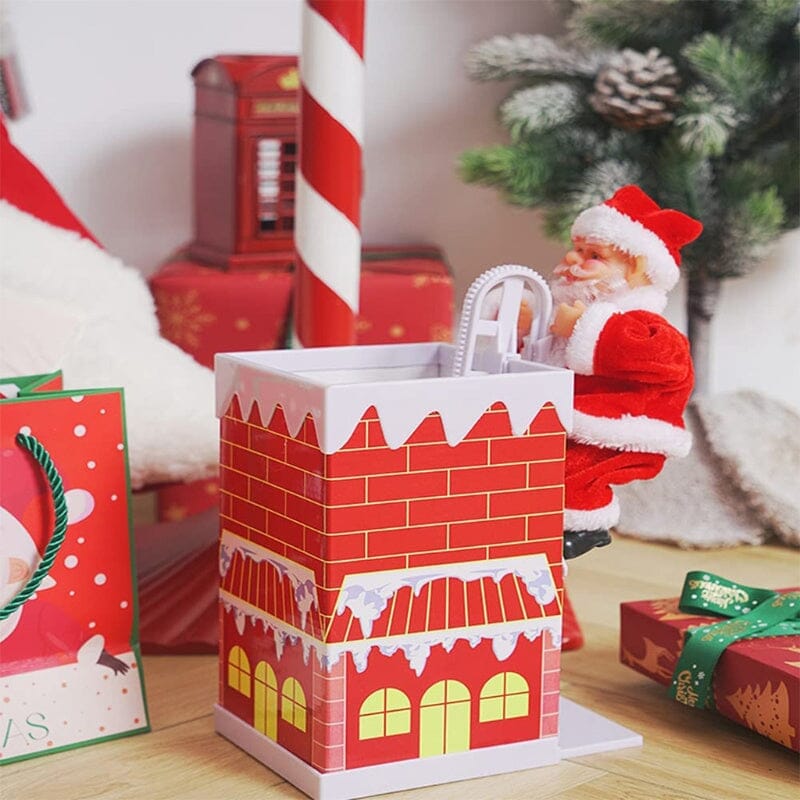 🎅Electric Chimney Climbing Santa Claus Musical Toys🎄