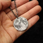 Silver Full Moon Necklace Charm