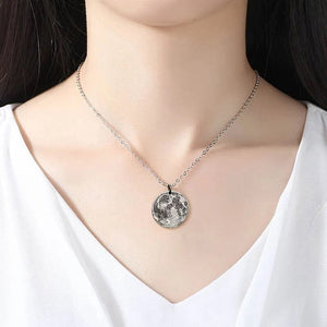 Silver Full Moon Necklace Charm