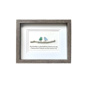 Friendship gift with sea glass birds