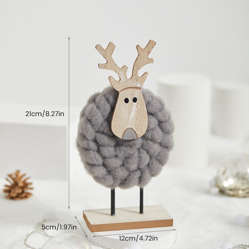 Christmas Wood Felt Reindeer Elk Tree Decorations