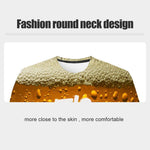 Fashion 3D Print Beer Bubble Short Sleeve T-Shirt