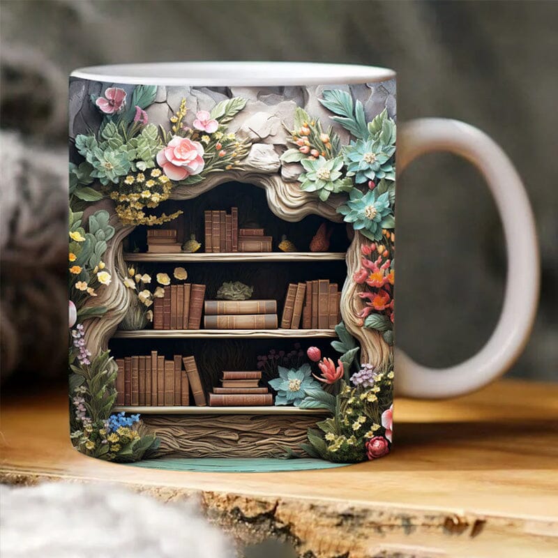 Bookshelf Flower Mug11oz