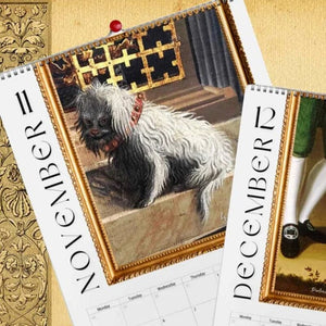 🐶2024 Renaissance Painting Ugly Dogs Monthly Calendar📅