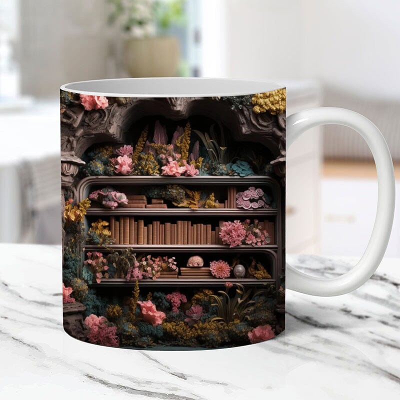 Bookshelf Flower Mug11oz