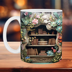 Bookshelf Flower Mug11oz