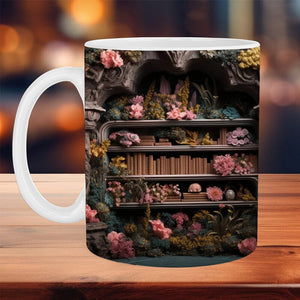 Bookshelf Flower Mug11oz