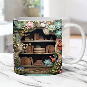 Bookshelf Flower Mug11oz