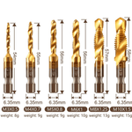 6 Piece Metric Thread Tap Drill Bits Set