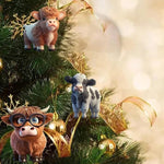 Christmas Cartoon Cow Decorative Ornament