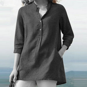 Women's Urban Casual Stand Collar Loose Shirt