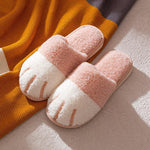 Winter Cat Paw Cotton Slippers