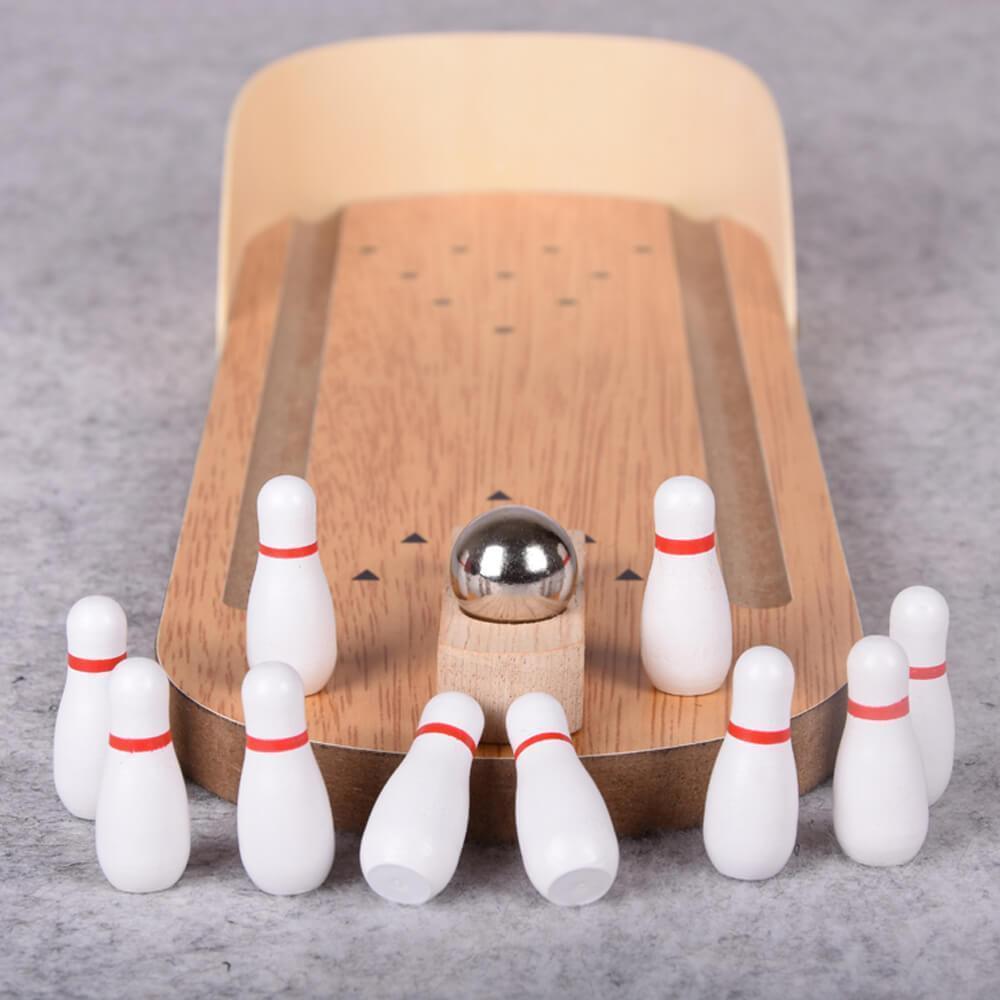 Indoor Wooden Mini Bowling Game Set