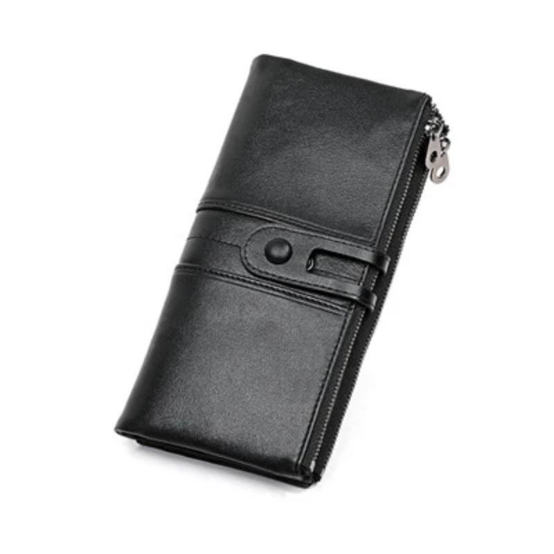 Women Genuine Leather Clutch Long Money Coin Purse