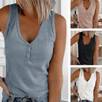 Solid Color Sleeveless T-Shirt Top