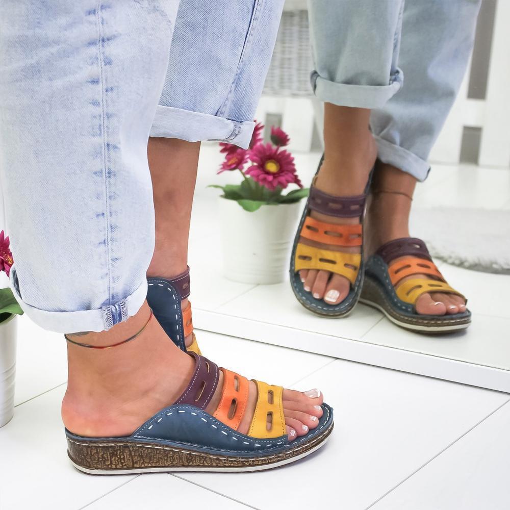 Modern Multi-color Stitching Slippers