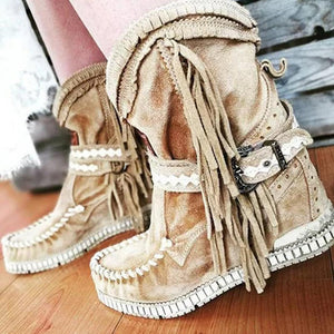 New Women's Tassel Faux Suede Winter Boots