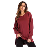 Women's Side Split Loose Casual Pullover Tunic Tops