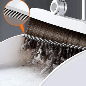 "Built-In Comb" Rotating Broom