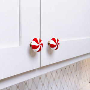 Christmas Peppermint Knob Button Cover