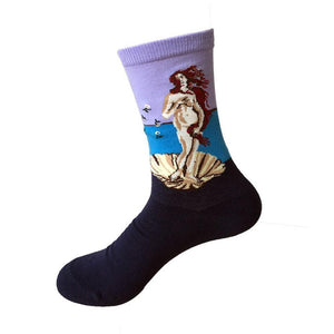 Classic Art Patterned Mid Socks