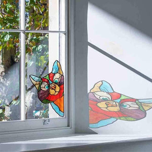 🔥Hot Sale-😻Handmade Stain Cat Suncatcher For Window