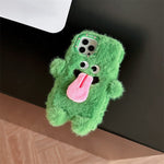 Funny Tongue Sticking Out Plush Mobile Phone Case For iPhone