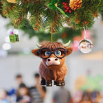 Christmas Cartoon Cow Decorative Ornament