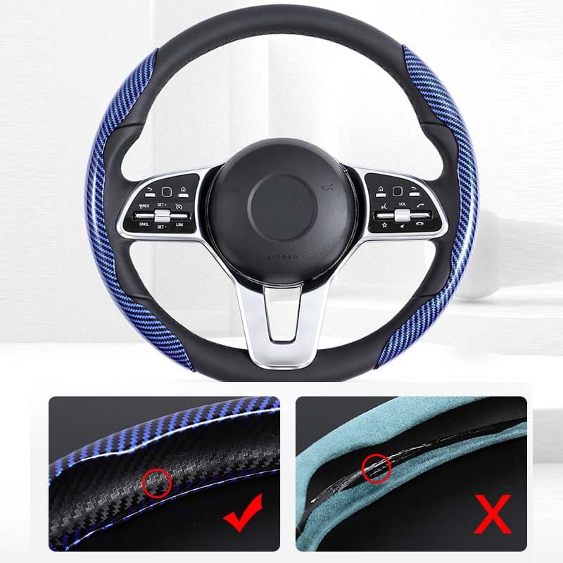 Universal Laser Carbon Fiber Pattern Steering Wheel Cover