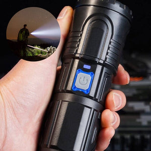 White Laser Telescope Zoom Flashlight