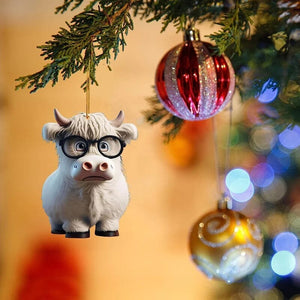 Christmas Cartoon Cow Decorative Ornament