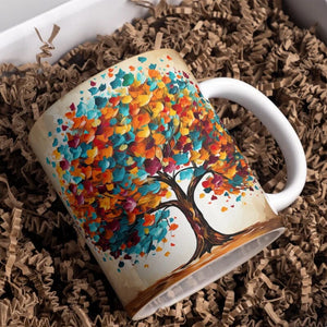 3D Fall Tree Oil Paint Mug