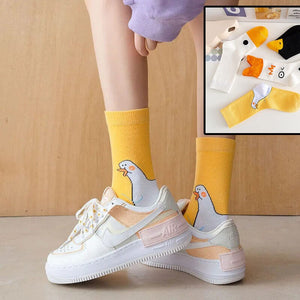 Duck Printed Cartoon Cute Socks