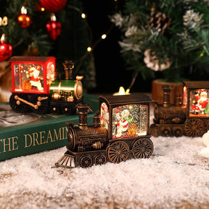 Christmas Crystal Floating Snow Train Light