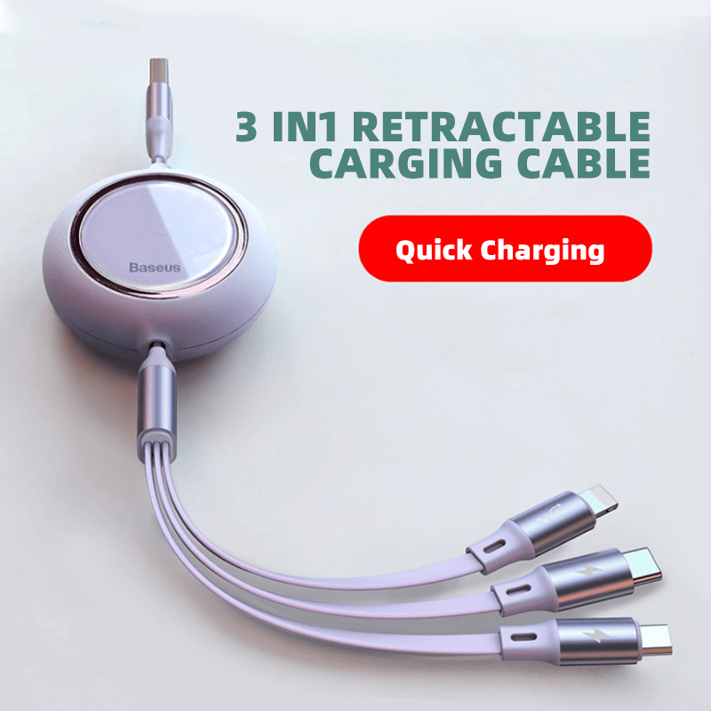 3 in 1 Retractable USB Charging Cable