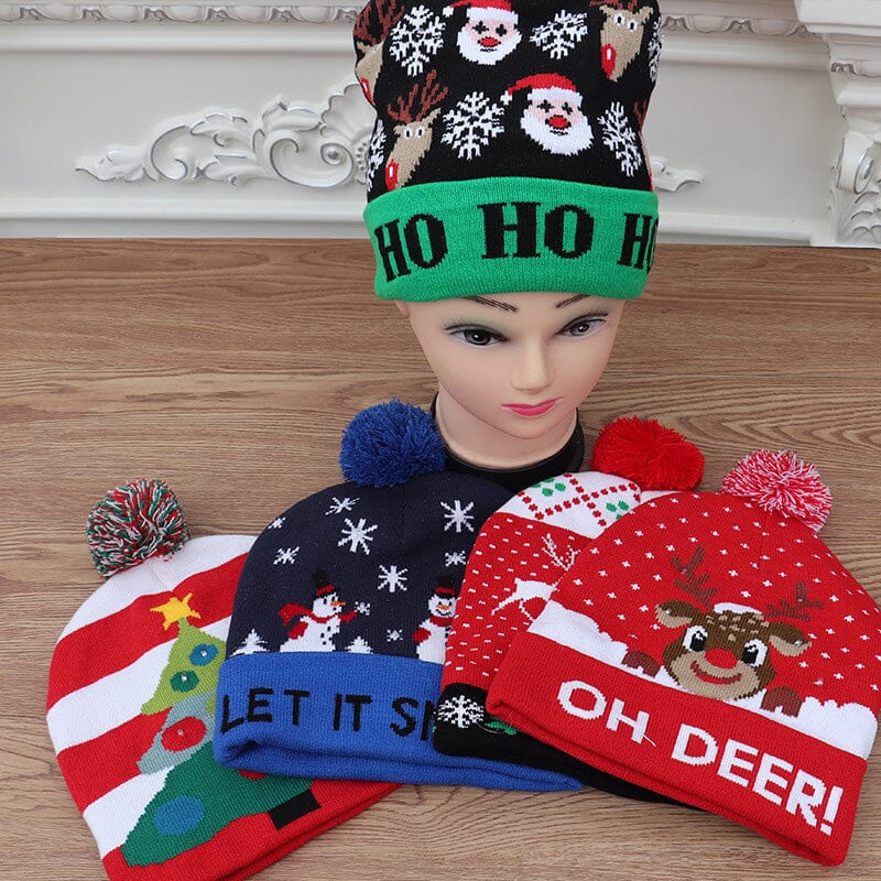 Christmas LED Light Knitted Beanies