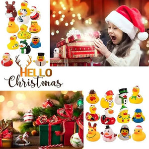 24 Pcs Christmas Rubber Ducks Advent Calendar