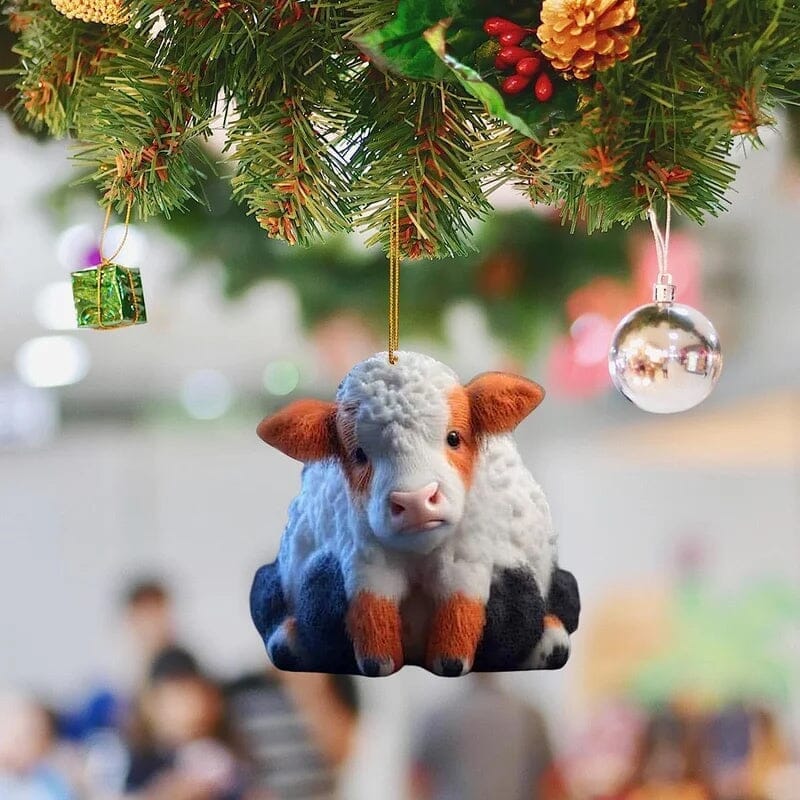 Christmas Cartoon Cow Decorative Ornament