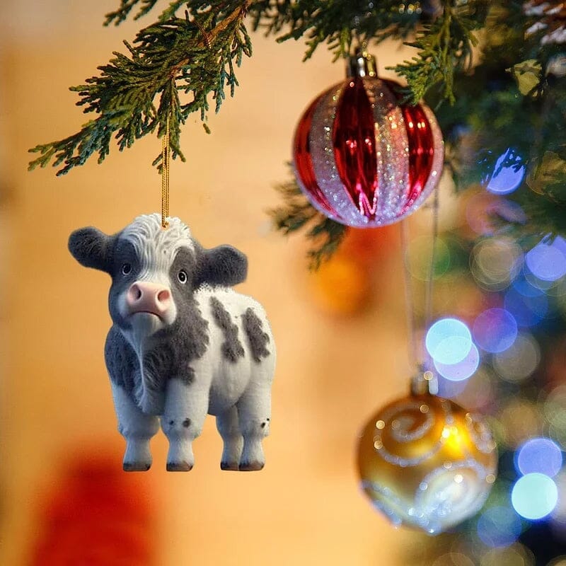 Christmas Cartoon Cow Decorative Ornament