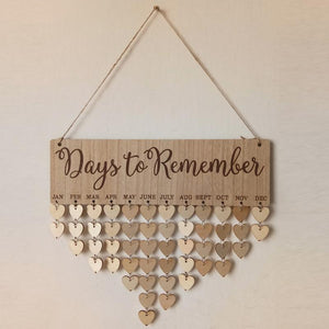 Wooden Anniversary Birthday Calendar Board