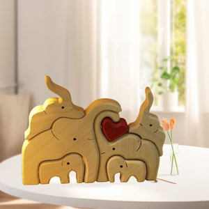 Wooden Elephant Family Puzzle